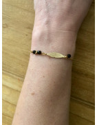 Bracelet plume  bohème noir