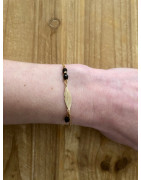 Bracelet plume  bohème noir