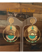 Créoles "Soleil Levant verte"
