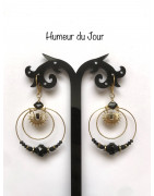 Boucles d'oreilles "Osiris" noires