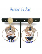 Boucles d'oreilles "Soleil levant" bleu