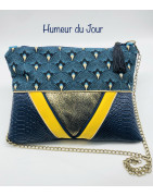 Pochette art-déco bleue