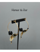 Créoles bohèmes art déco noires