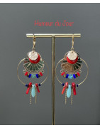 Boucles d'oreilles Mer rouge dorée