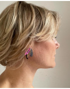 Boucles d'oreilles clou "Greta" rose