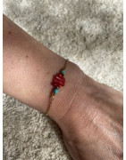 Bracelet Corail rouge et bleu
