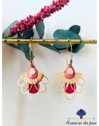 Creole "Lotus egyptienne" fuscia et rose