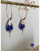 Créoles Goutte fendues bleues