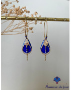 Créoles Goutte fendues bleues