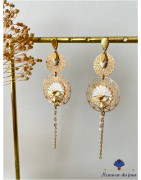 Boucles "Hortense nacre"