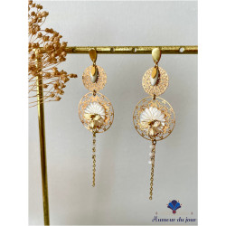 Boucles "Hortense nacre"