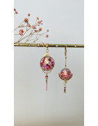Boucles "disco asymétriques" roses