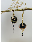 Boucles "disco asymétriques" noires