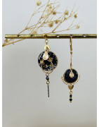 Boucles "disco asymétriques" noires