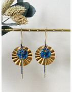 Créoles "Soleil pailleté" bleues