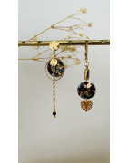 Boucles "pailletées" asymetriques noires