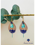 Dormeuses "Paradise" bleu