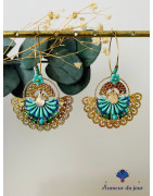 Créoles "Eventail baroque" Turquoise