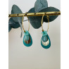 Créole "Goutte bohème" turquoise et bleu givré