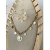Collier "gris gris" nacre et fleur