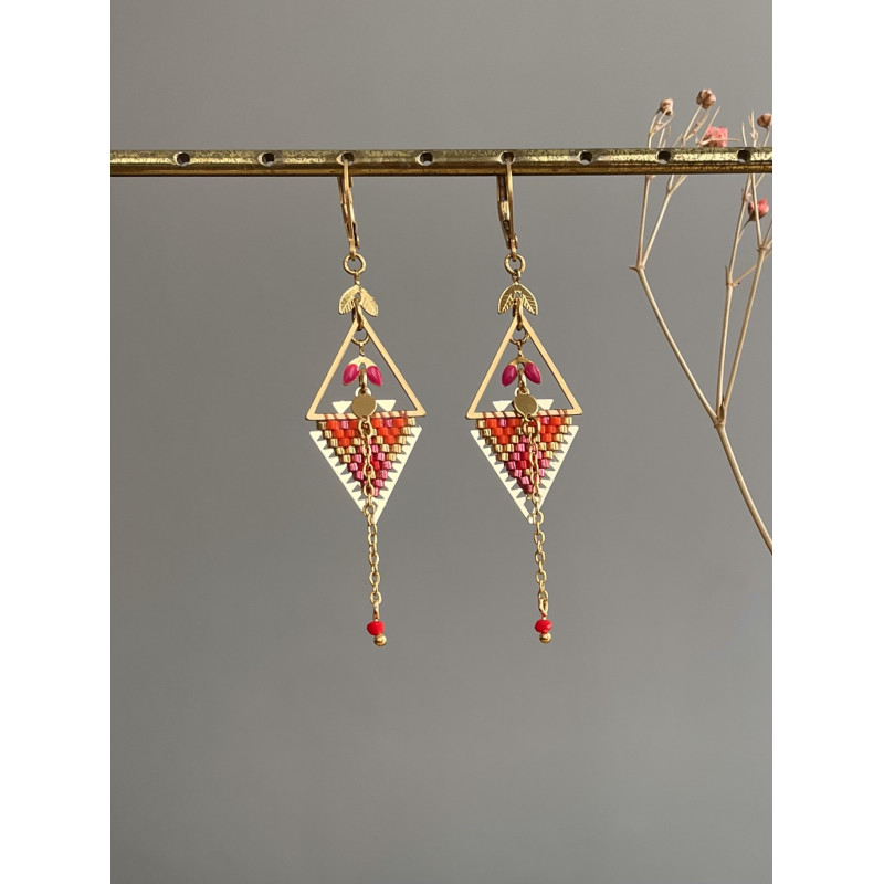 Dormeuses "Triangle tissé" design Dormeuses "Triangle tissé" design