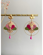 Clou "Nuage art déco" Rose et vert