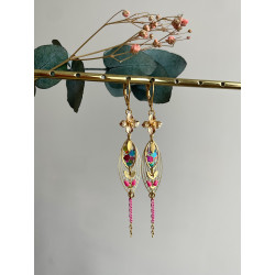 Dormeuses "Ogives Discos " multicolores et roses