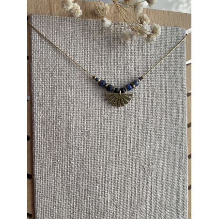 Collier demi lune bleu