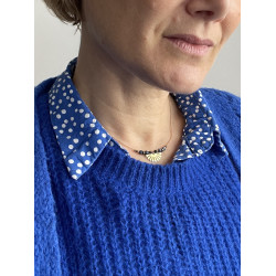 Collier demi lune bleu