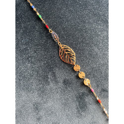 Bracelet feuilles multicolores