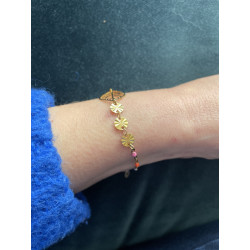 Bracelet feuilles multicolores