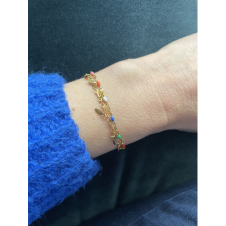 Bracelet chaine goutte multicolore
