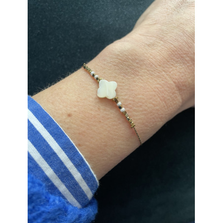 Bracelet treffle nacre