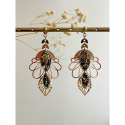 Clou "Lotus fleur pailleté" noir