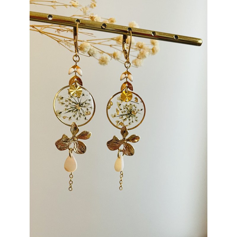 Dormeuses "Fleur suspendue"