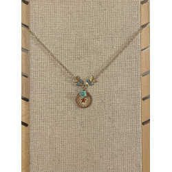 Collier "Médaille étoile" bleu