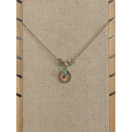 Collier "Médaille étoile" bleu