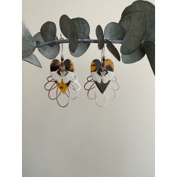 Créoles "Coeur Lotus " Ecaille