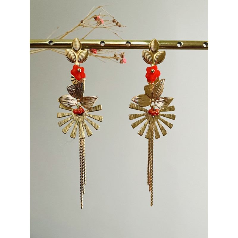 Clou "Soleil Fleuri" orange