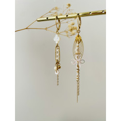 Dormeuses "Treffles Nacre Asymétriques"