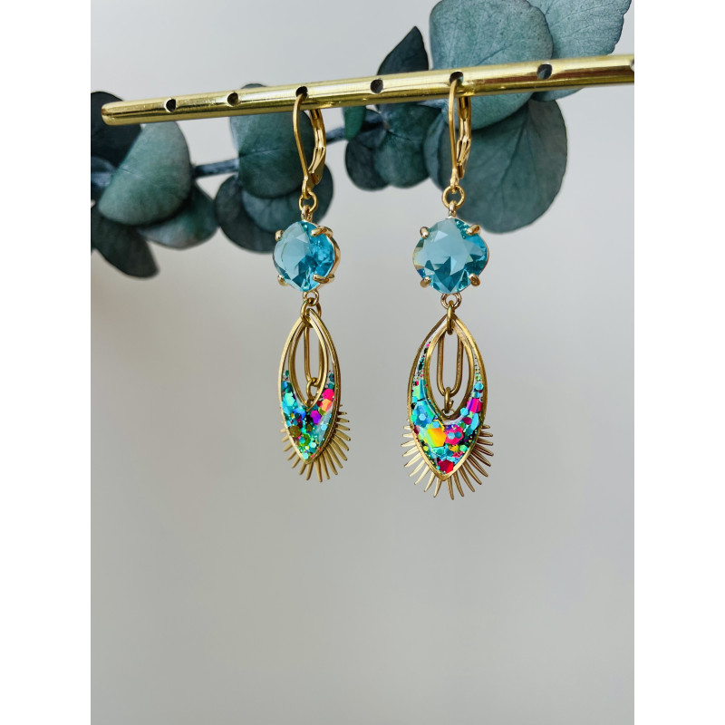 Dormeuses "Cabochon Art déco"