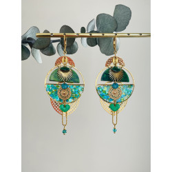 Dormeuses "Disco Japonaises" bleues