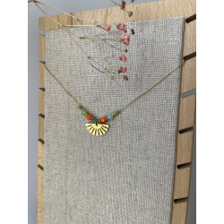 Collier demi-lune multicolore