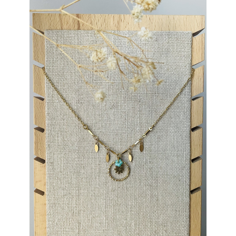 Collier cercle fleur bohème