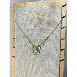 Collier cercle fleur bohème