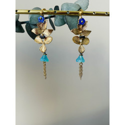 Clou "Cascade fleuri" bleu