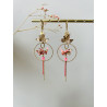Dormeuses "Fleurs Origamis" roses