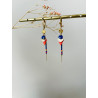 Dormeuses "Losange Arlequin" oranges et bleus