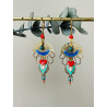 Dormeuses "Peruvian Colors" bleues et rouges