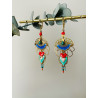 Dormeuses "Peruvian Colors" bleues et rouges